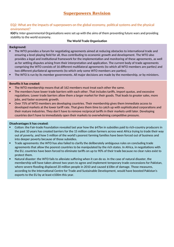 Superpowers EQ2 Revision - Edexcel