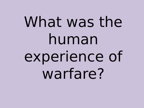 Human Experience of Medieval Warfare