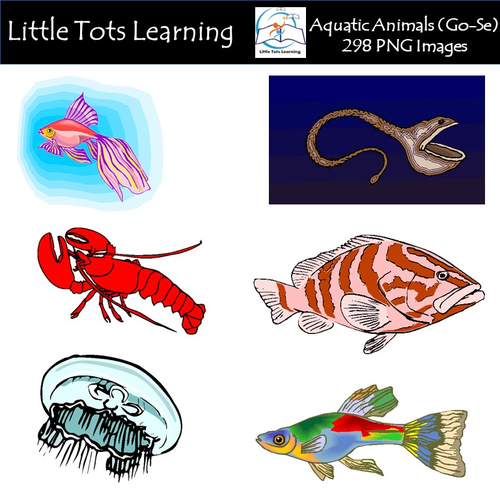 Aquatic Animals (Go-Se) Clip Art - Commerical Use
