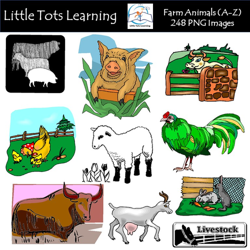 Farm Animals (A-Z) Clip Art - Commercial Use