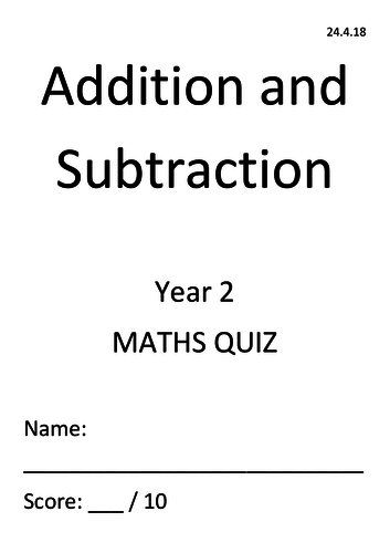 Y2 Practise mock SATs  exam style questions Maths