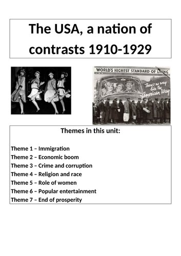 Eduqas - WJEC GCSE History Revision Guide - The USA - A nation of contrasts, 1910 to 1929