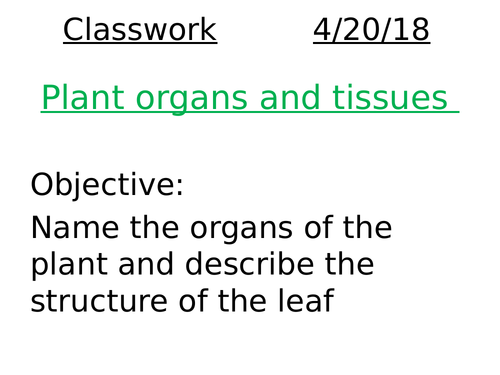 Plant cells and tissues GCSE new spec