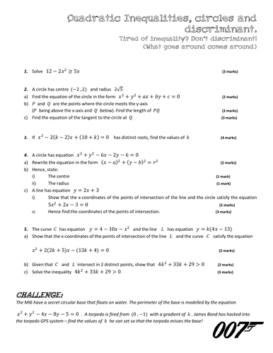 NEW AS Quadratics,Circles & Discriminant