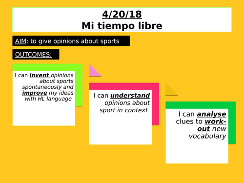 KS3 Spanish los deportes - 1st and 3rd person opinions and comparisons