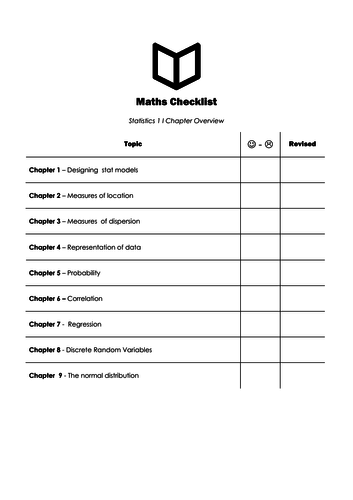 A-Level Maths I S1 Checklist