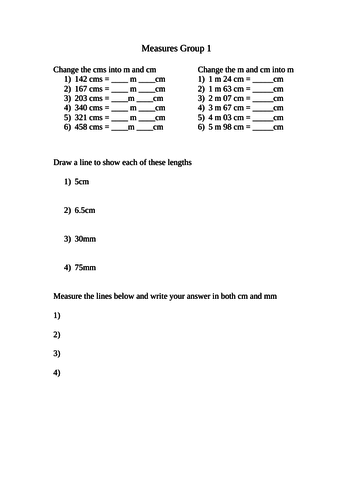 Conversions - changing cm to m and cm