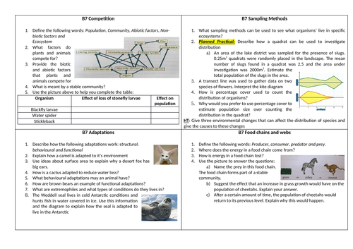 AQA B7 Ecology revision