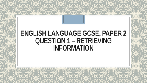 AQA English Language Paper 2, Section A