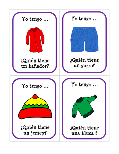 La ropa 1 - Juego de preguntas encadenadas | Teaching Resources