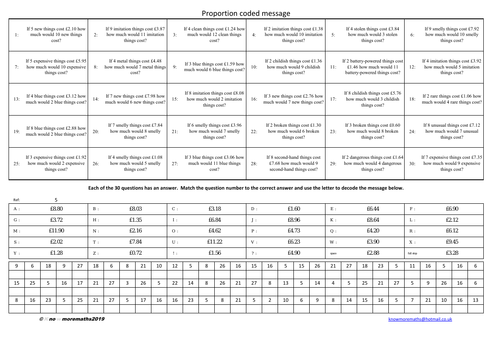 Proportion - Coded Message