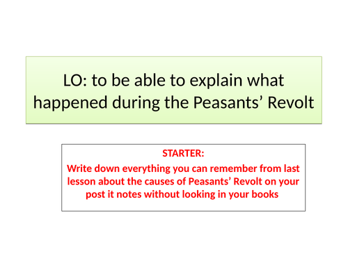 Peasants revolt - events