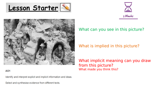 English Language Lower ability GCSE AO1 lesson