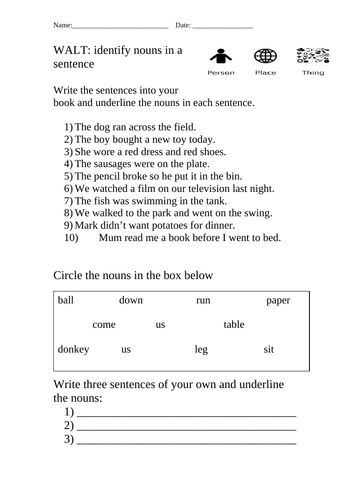 Nouns, proper and common, pronoun | Teaching Resources