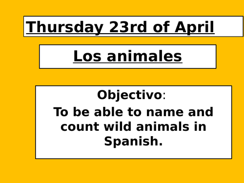 Los animales Spanish primary