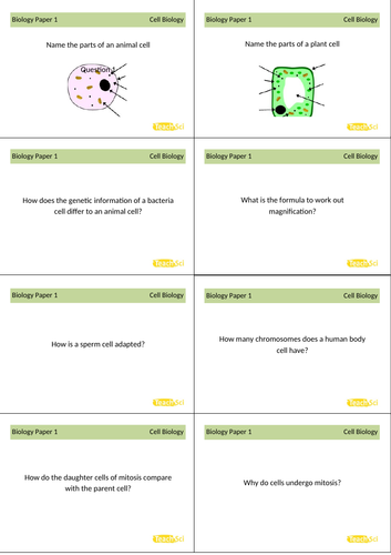 Aqa Gcse Biology Combined Flashcards Paper 1 And 2 Teaching Resources