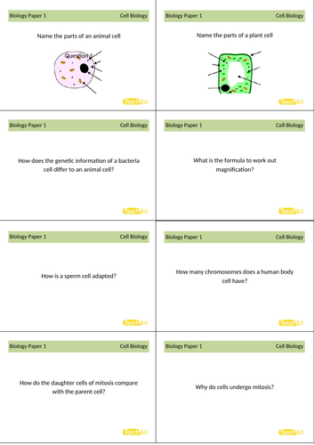 AQA GCSE Biology (Combined) Flashcards (Paper 1 and 2)