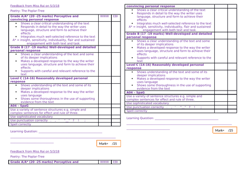 IGCSE CAMBRIDGE Marking template