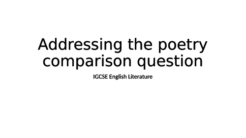 Addressing the Poetry Comparison question