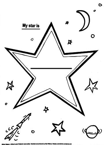 My star is... 3 graded versions of a Star Picture-Poem Frame Early Yrs, Yr 1, Yr 2.