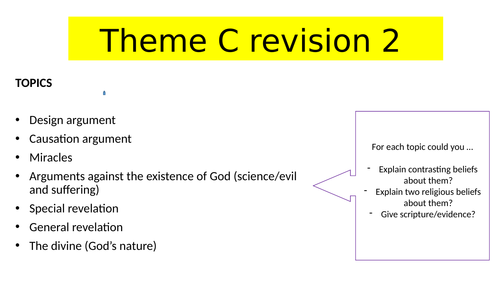 AQA Religious Studies - Theme C revision lessons