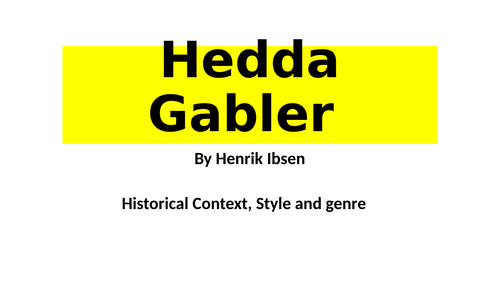 Hedda Gabler A Level Resouce with live design Notes