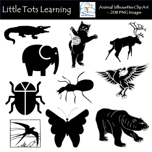 Animal Silhouettes Clip Art (A-F) - Commercial Use