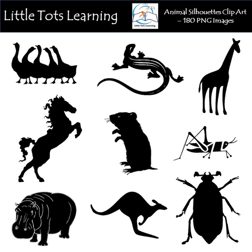 Animal Silhouettes Clip Art (G-Z) - Commercial Use