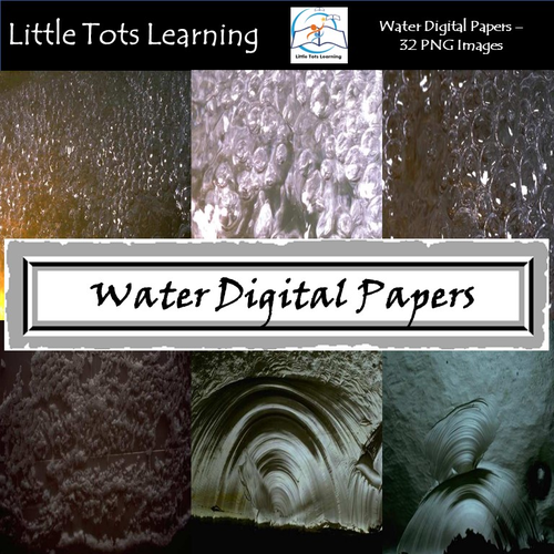 Water Texture Digital Papers - Commercial Use - Pack 6 | Teaching Resources