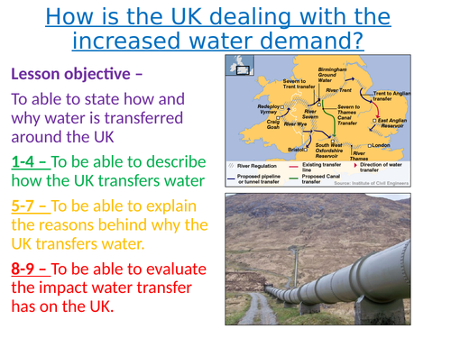 Resource management - Lesson 4 - Water transfer in the UK - AQA GCSE