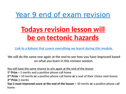 Revision Lessons - Range of different topics - AQA Geography GCSE