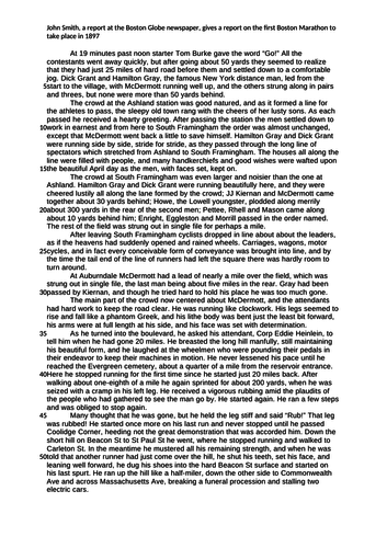 AQA English Language paper 2: marathons