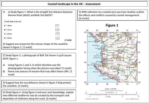 Physical landscapes in the UK AQA 1-9 course (Scheme of learning) - Coastal landscapes assessment