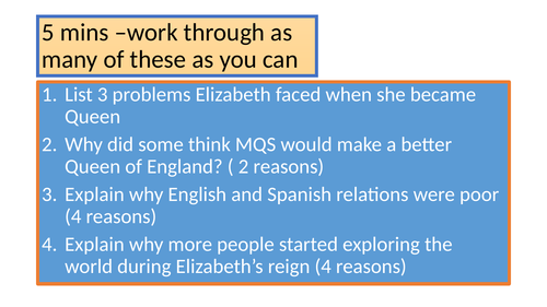 Elizabeth I GCSE Edexcel Revision
