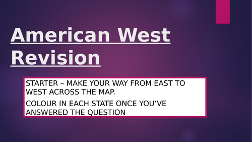 American West Narrative Revision Edexcel GCSE