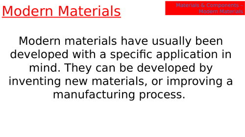 A-Level Edexcel (old specification) Modern Materials