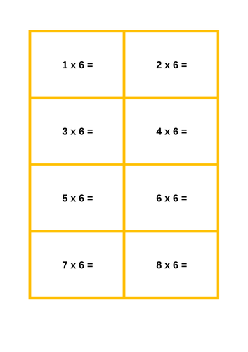 Times tables Quiz Quiz Trade cards