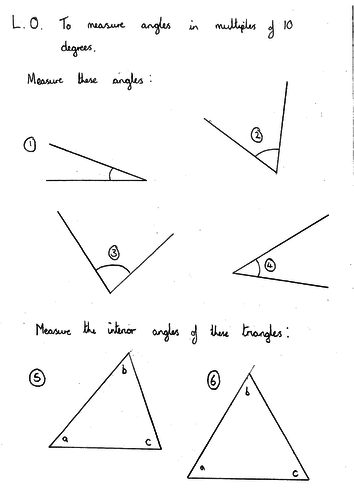 Regognising, drawing and measuring angles - Differentiated activities