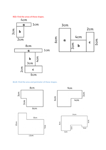 Differentiated Perimeter and Area of Compound Shapes with Reasoning Activities