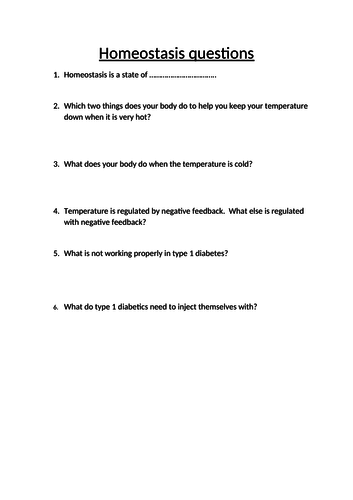 AQA GCSE Biology Homeostasis introduction