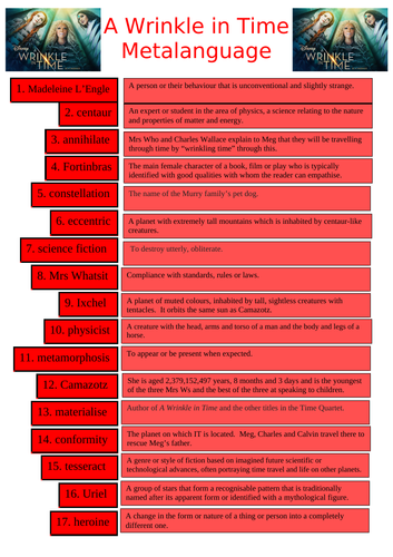 A Wrinkle in Time - Metalanguage
