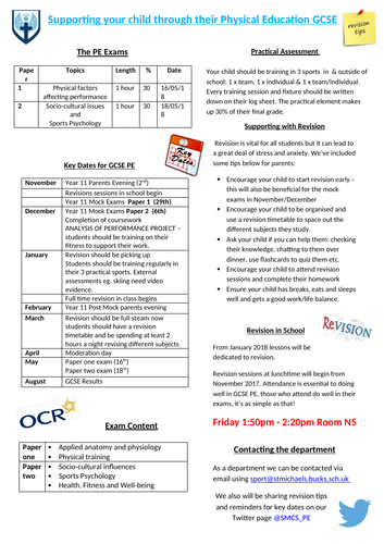 OCR GCSE PE - supporting your child document