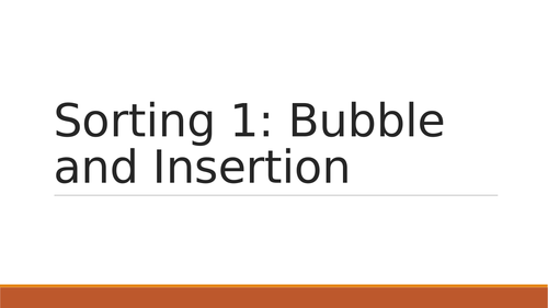 Bubble Sort Lesson for OCR J276 (Topic 2.1 Algorithms)