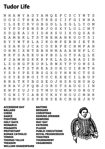 Tudor Life Word Search