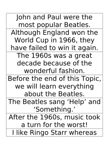 Year 6 SATs revision - Conjunctions round robin activity