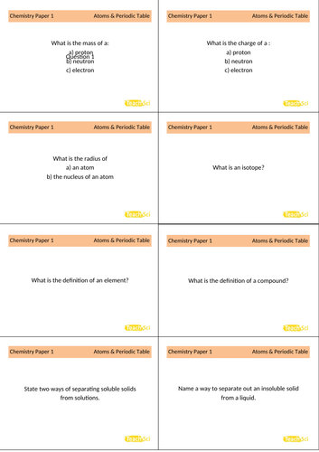 AQA GCSE (Combined) Chemistry Flashcards (Paper 1 and 2)