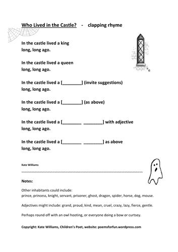 3 Castle-themed Action/Clapping Rhymes, guidance & embellishment tips, EY/KS1