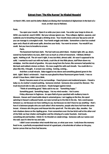 AQA English Language Paper One - Kite Runner