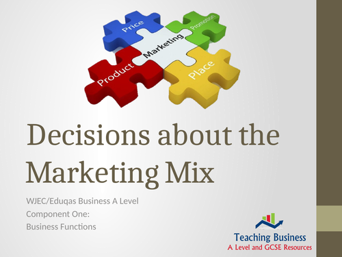 Decisions about the Marketing Mix