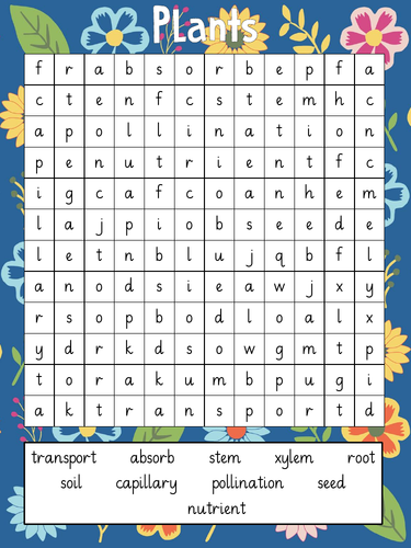 Plants Word Search KS2